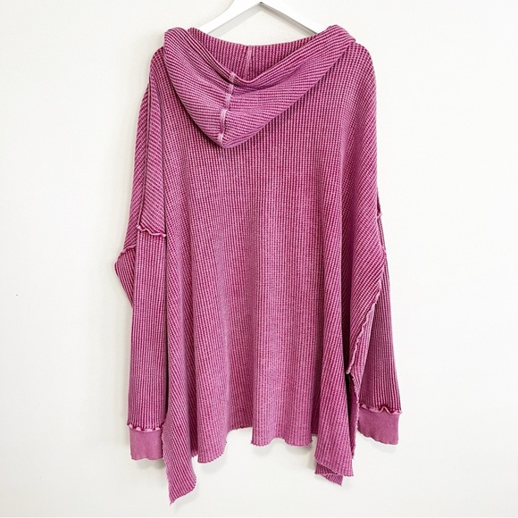 Free People One Gannet Thermal Oversized Hoodie in Queen Violet Medium - Picture 8 of 11
